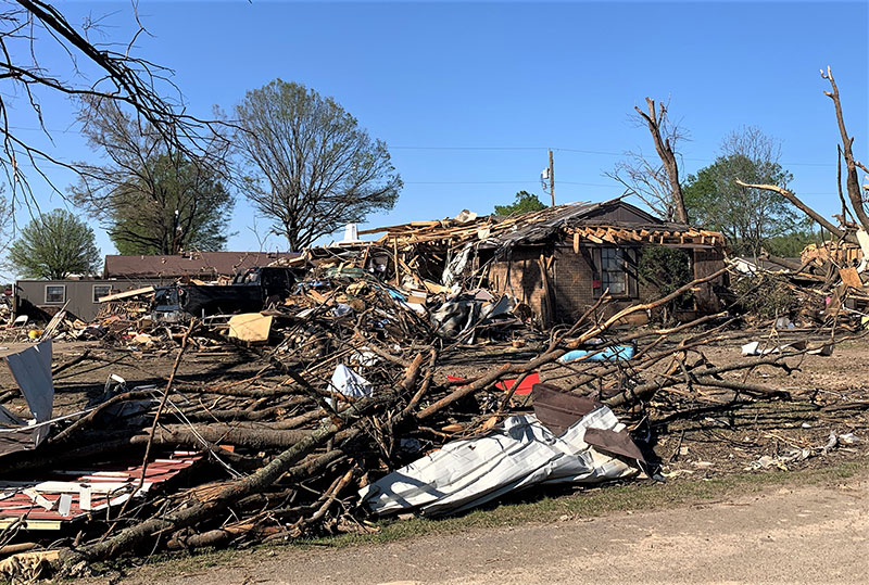 Destroyed home from a tornado