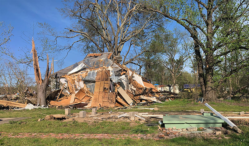 Destroyed home from a tornado