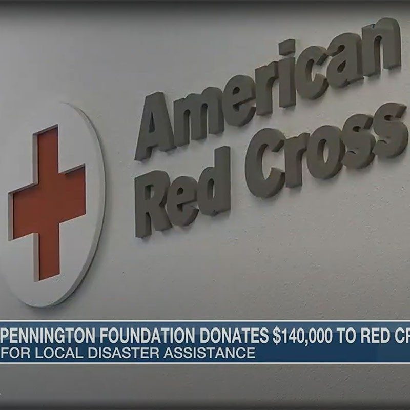 American Red Cross logo on side of building