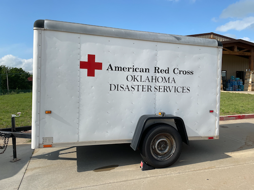 Red Cross of Oklahoma disaster resonse trailer for hauling supplies