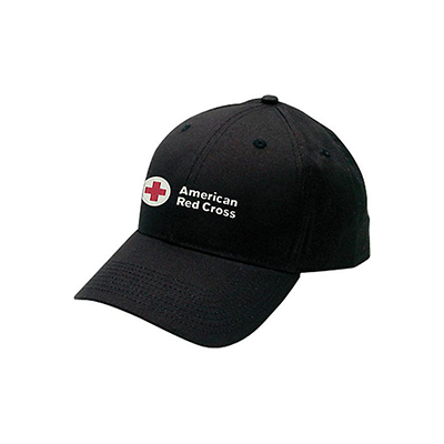 Black baseball cap with American Red Cross logo