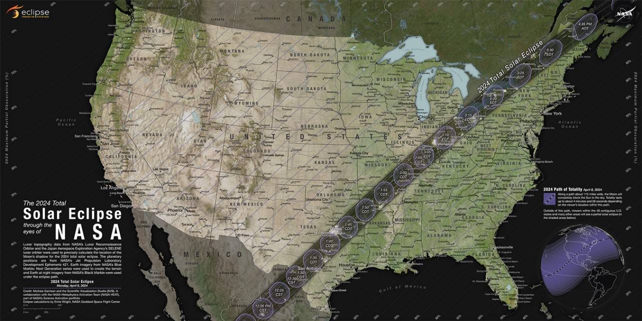 A partial eclipse will be visible throughout all 48 states