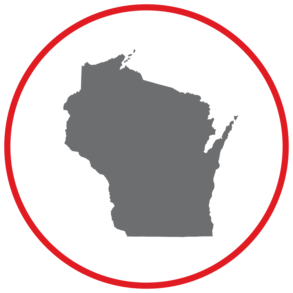 Silhouette of the  state of Wisconsin