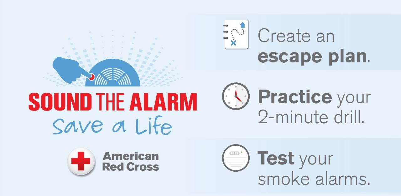Red Cross sound the alarm logo