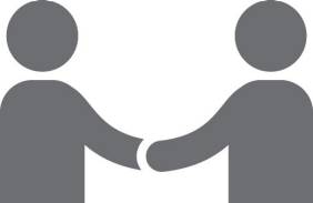 two people shaking hands icon