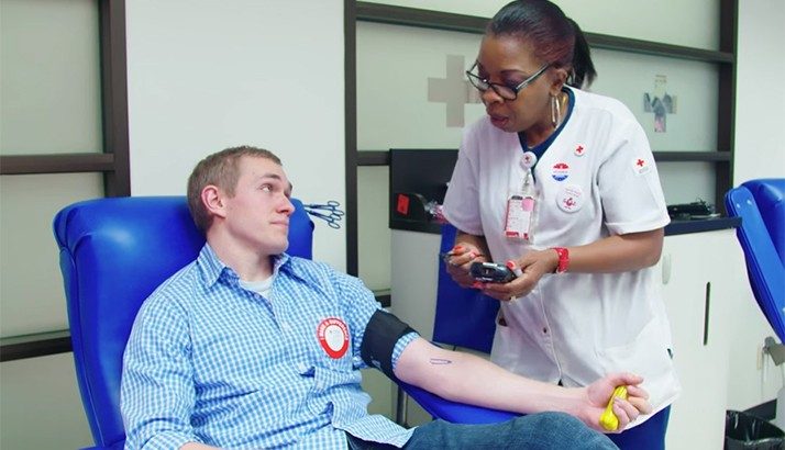 volunteer donating blood