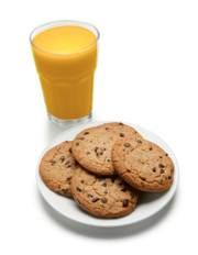 zumo de naranja, galletas