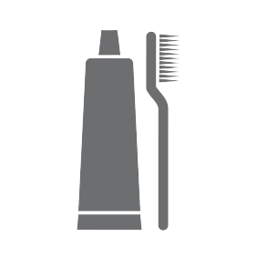 Toothbrush and toothpaste icon