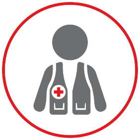An icon representing a Red Cross volunteer