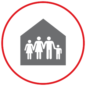 icon of family in shelter