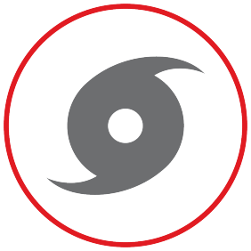 typhoon icon in red circle