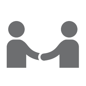 Two people shaking hands icon