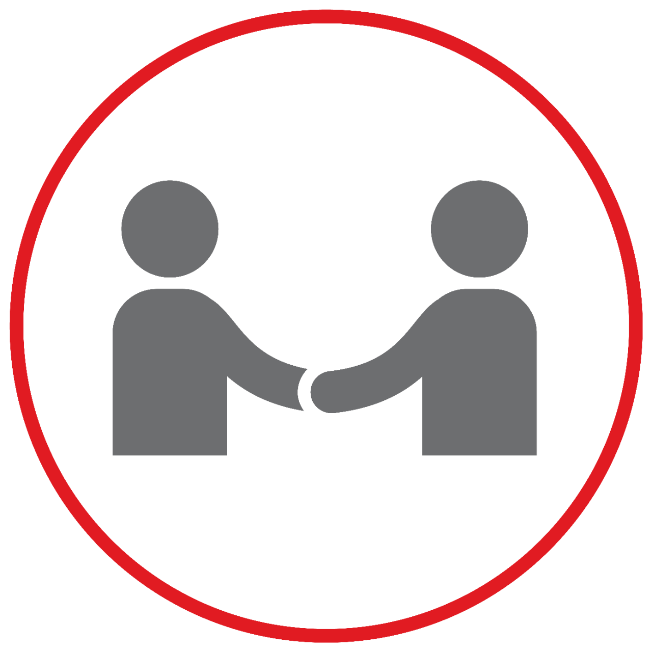 Two people shaking hands icon