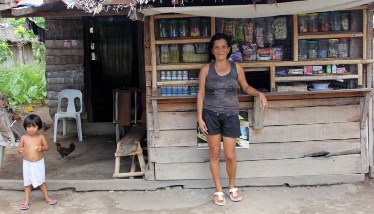 Marietta Trero stands outside of her store