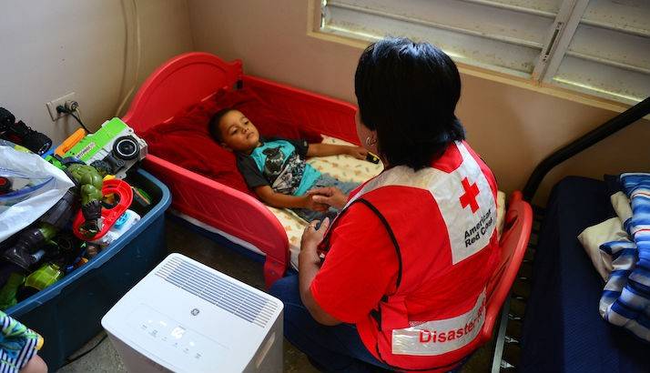 Jaycob, age 4, received a humidifier and an oximeter from the Red Cross after Hurricane Maria. 