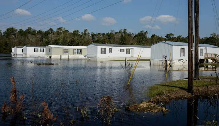 Flood damage at a mobile home park in North Carolina.