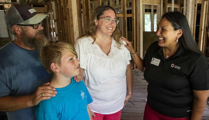 A family rebuilding their home.