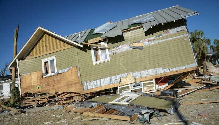 A damaged home from Hurricane Michael.