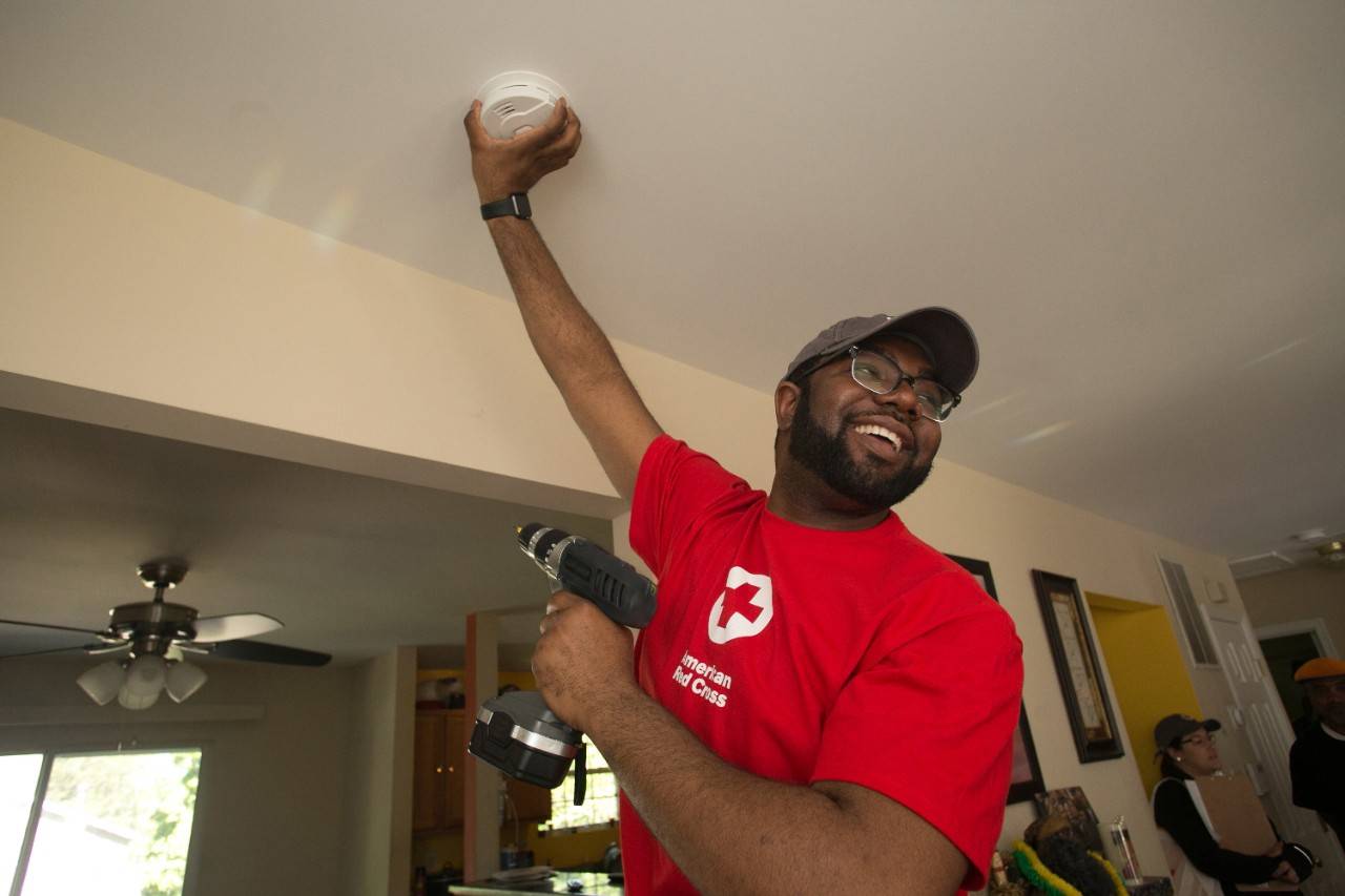 April 27, 2019. Capitol Heights, Maryland. Sound the Alarm Event in Capitol Heights, Maryland. 
Photo by Dennis Drenner/American Red Cross