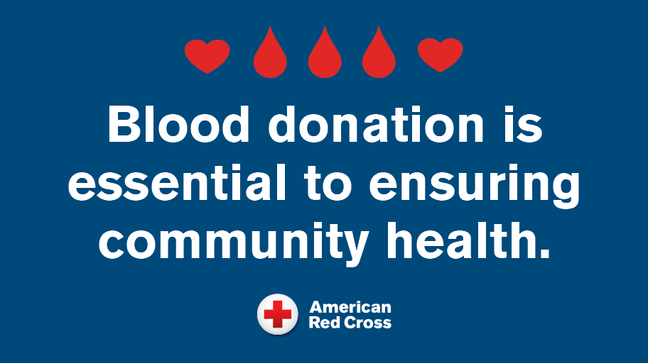 Blood donation is essential to ensuring community health.