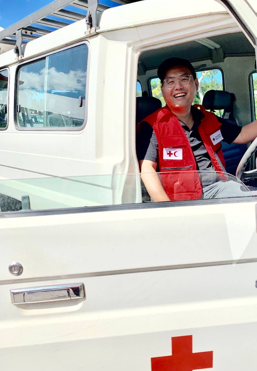 October 25, 2019. Nassau, Bahamas. American Red Cross worker, Kanhong Lin, spent more than a month in the Bahamas helping coordinate shelter needs, organize relief distributions and manage financial assistance programs. He is one of 35 disaster relief specialists deployed the American Red Cross has deployed to the Bahamas in the Aftermath of Hurricane Dorian. Photo by Katie Wilkes/American Red Cross