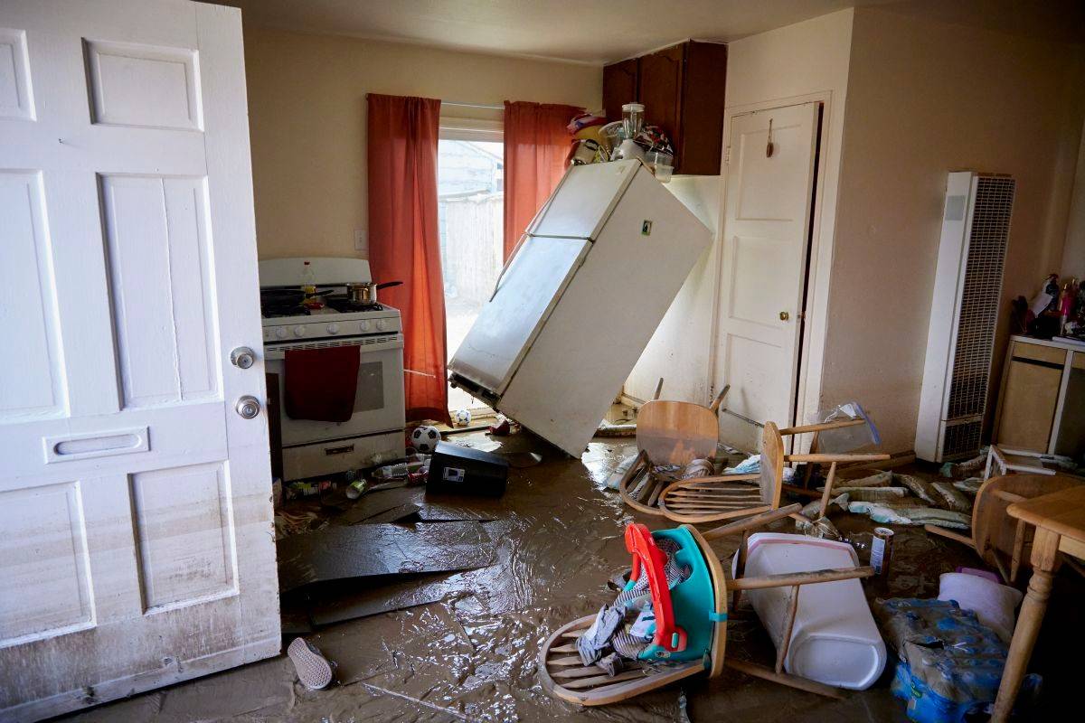 Damage to a home in Pajaro, California