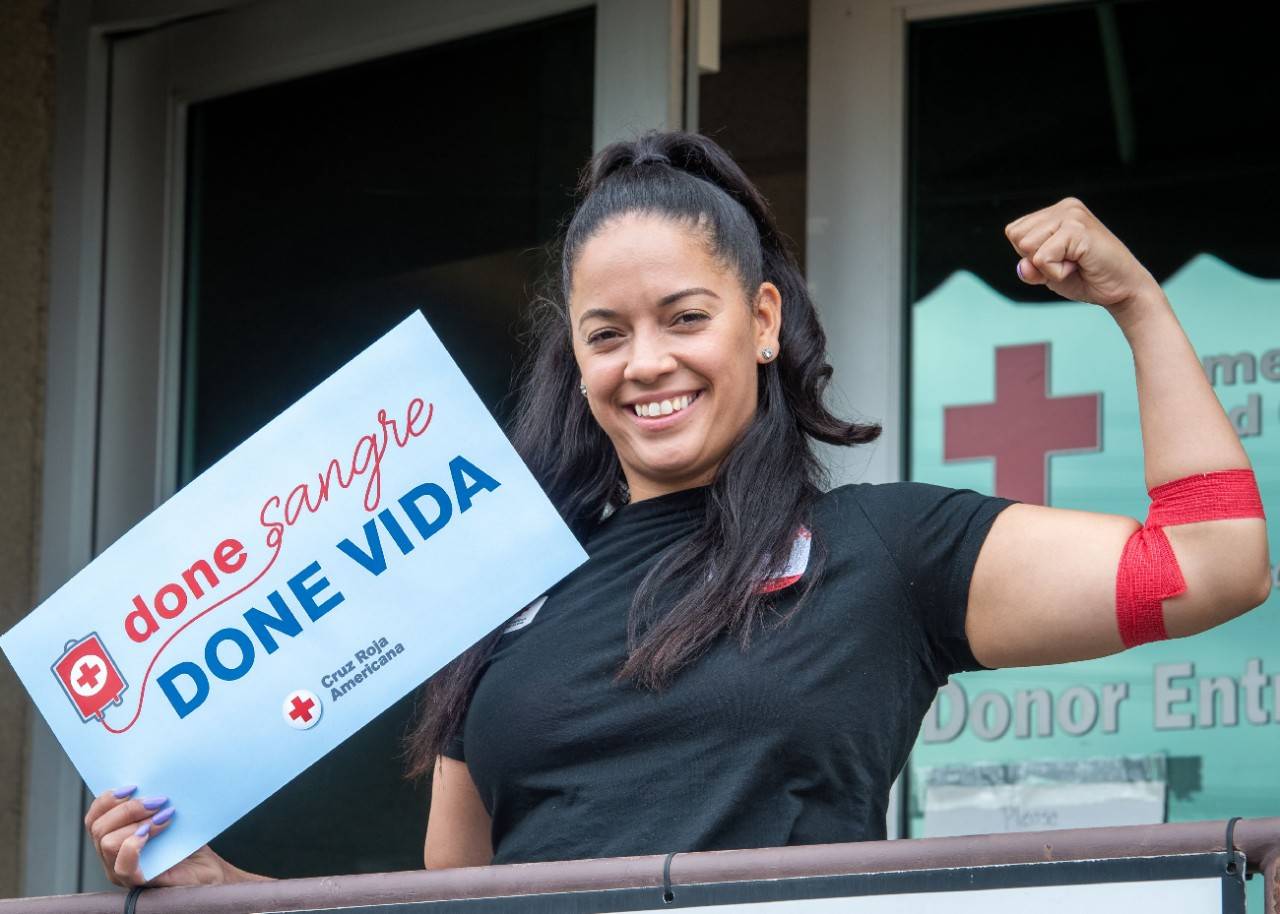A blood donor smiling 