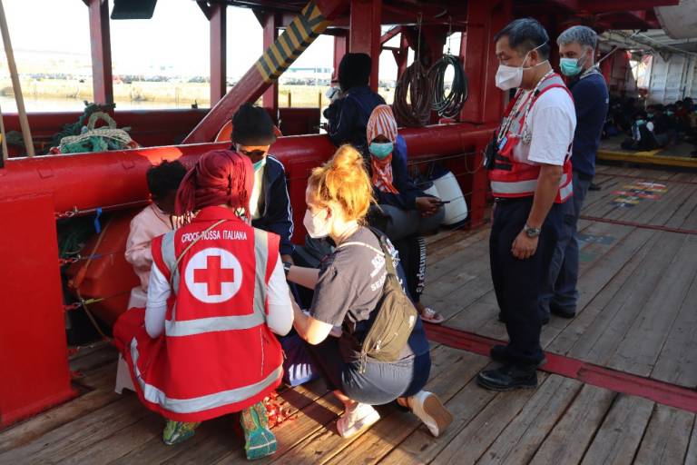 Red Cross Red Crescent network and Migrant Offshore Aid Station conduct rescue missions