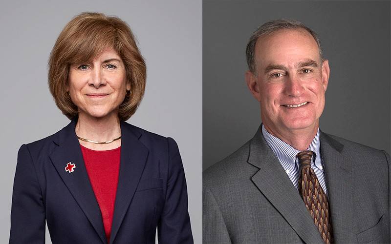 Photos of Gail McGovern and Cliff Holtz