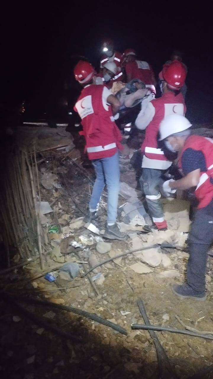 Damaged building after earthquake in Morocco