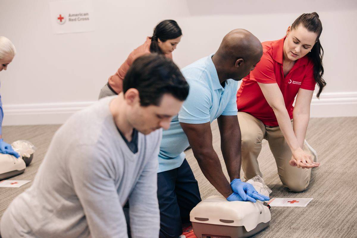 people taking a cpr class