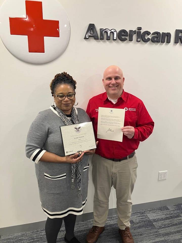 Red Cross volunteer Sandra Johnson