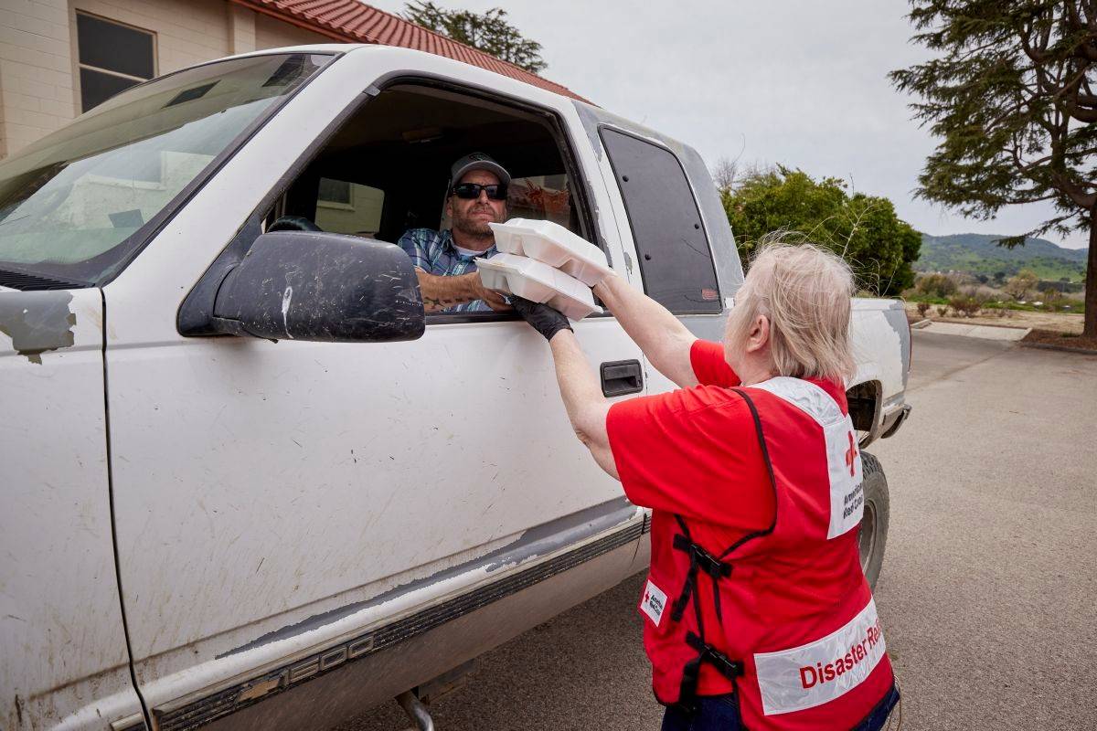 Red Cross volunteer delivers hot meals and words of encouragement 