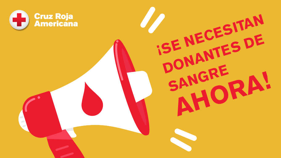 Un gráfico que dice escasez de sangre de emergencia, se necesitan donantes de sangre ahora