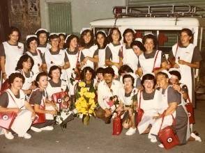 Grupo de voluntarias conocidas como Damas Grises de la Cruz Roja Colombiana 