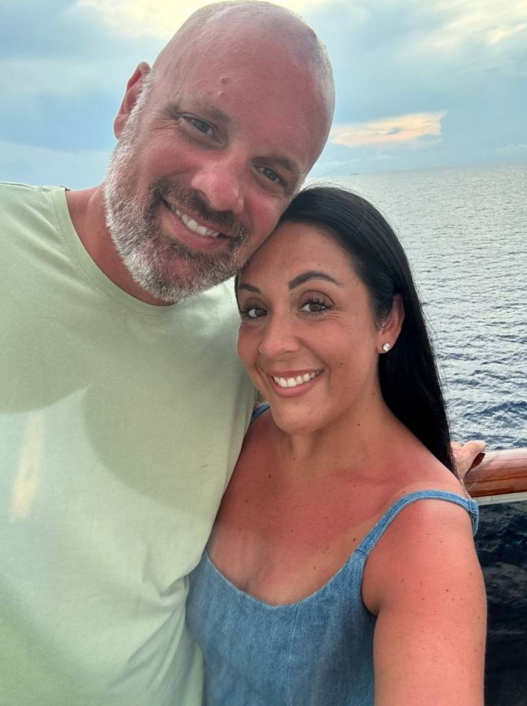 Man and woman hugging