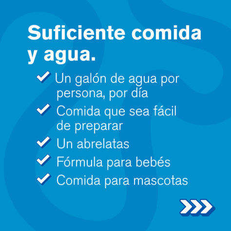 piense en qué alimentos y agua se necesitan