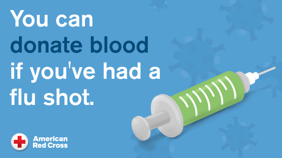 Graphic reporting it's OK to give blood after your flu shot