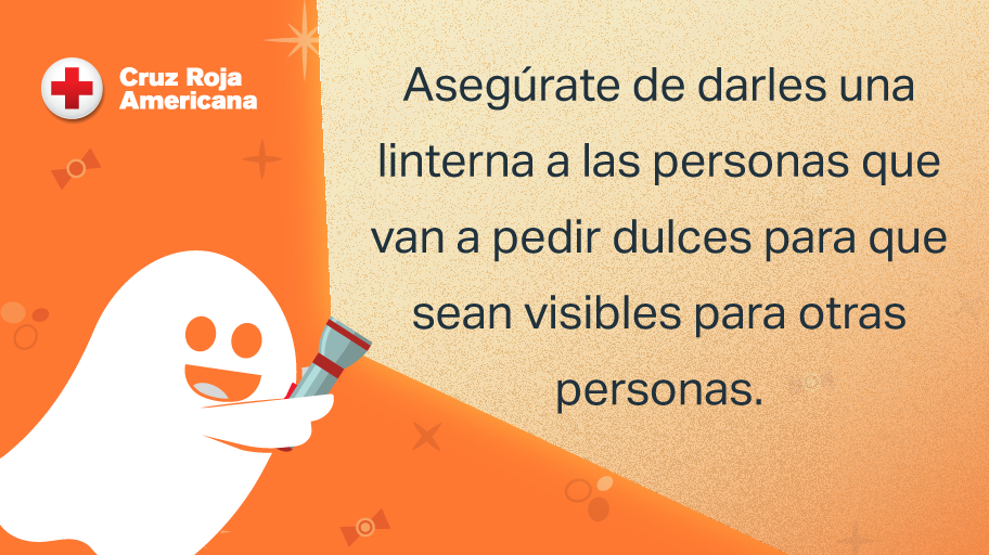 Gráfico con pequeño fantasma y linterna