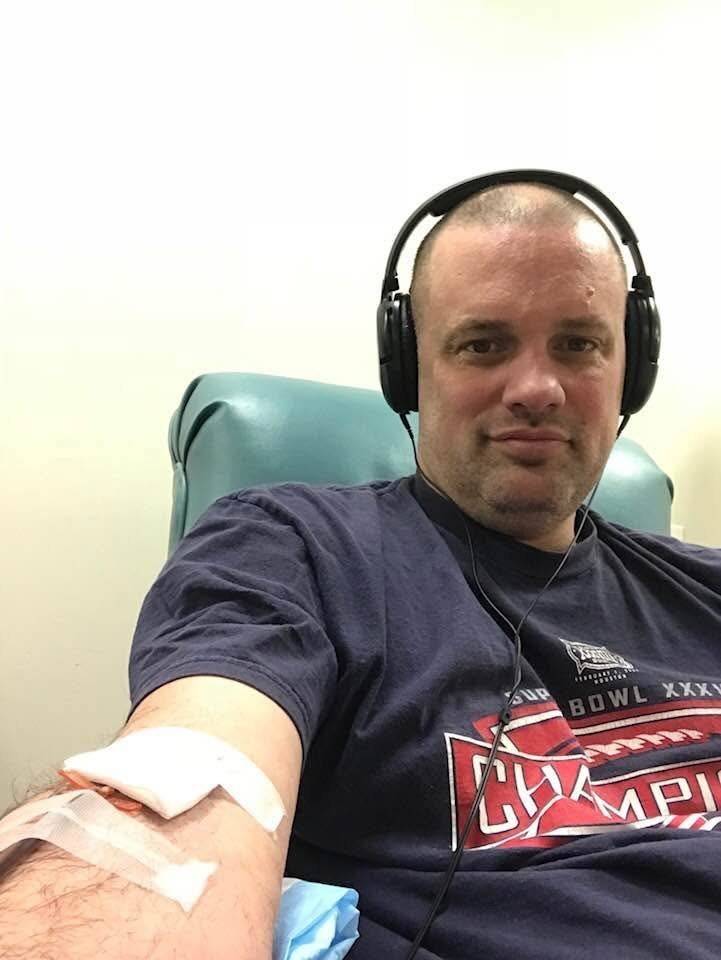Man giving blood