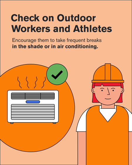Graphic man in hard hat and air conditioner