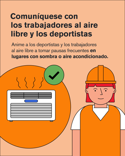 Hombre con casco y aire acondicionado
