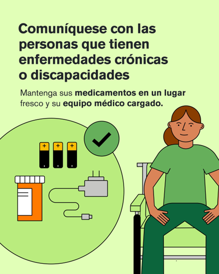 Hombre en silla con baterías, cargador de cable y frasco de pastillas