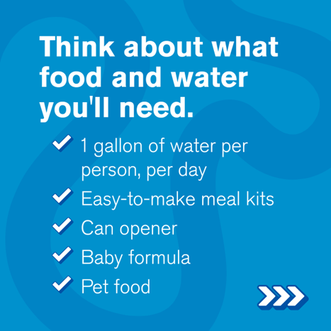 what food and water is needed