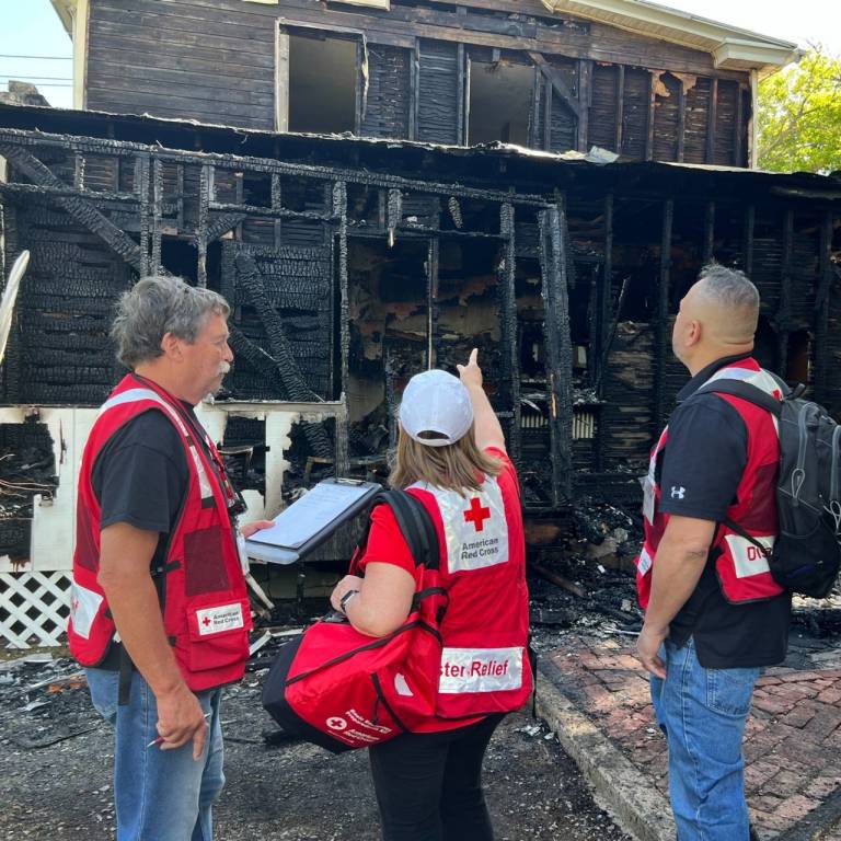 Red Cross Disaster Action Team responds to a home fire