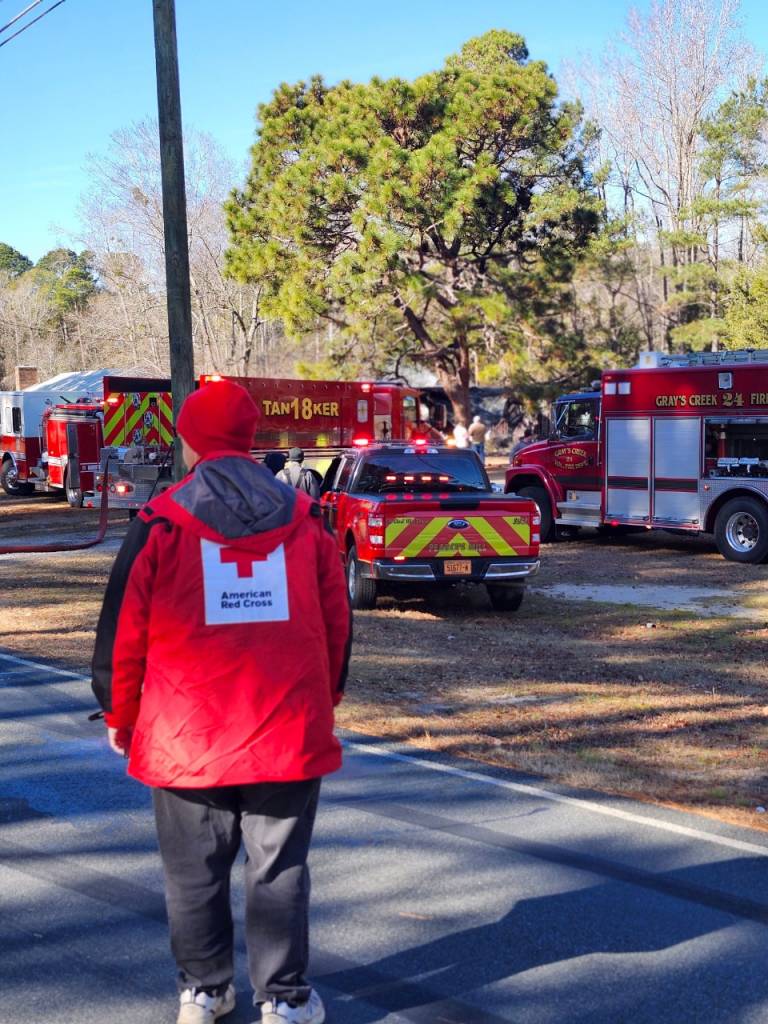 Red Cross Disaster Action Team responds to a home fire