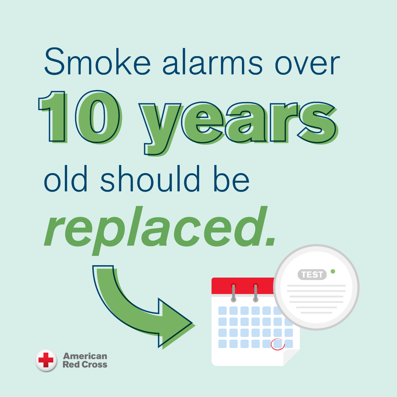 Graphic reports you should replace smoke alarms every 10 years.