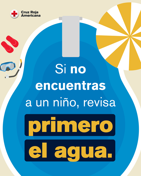 Gráfico que dice: «Si no encuentras a un niño, revisa primero el agua».