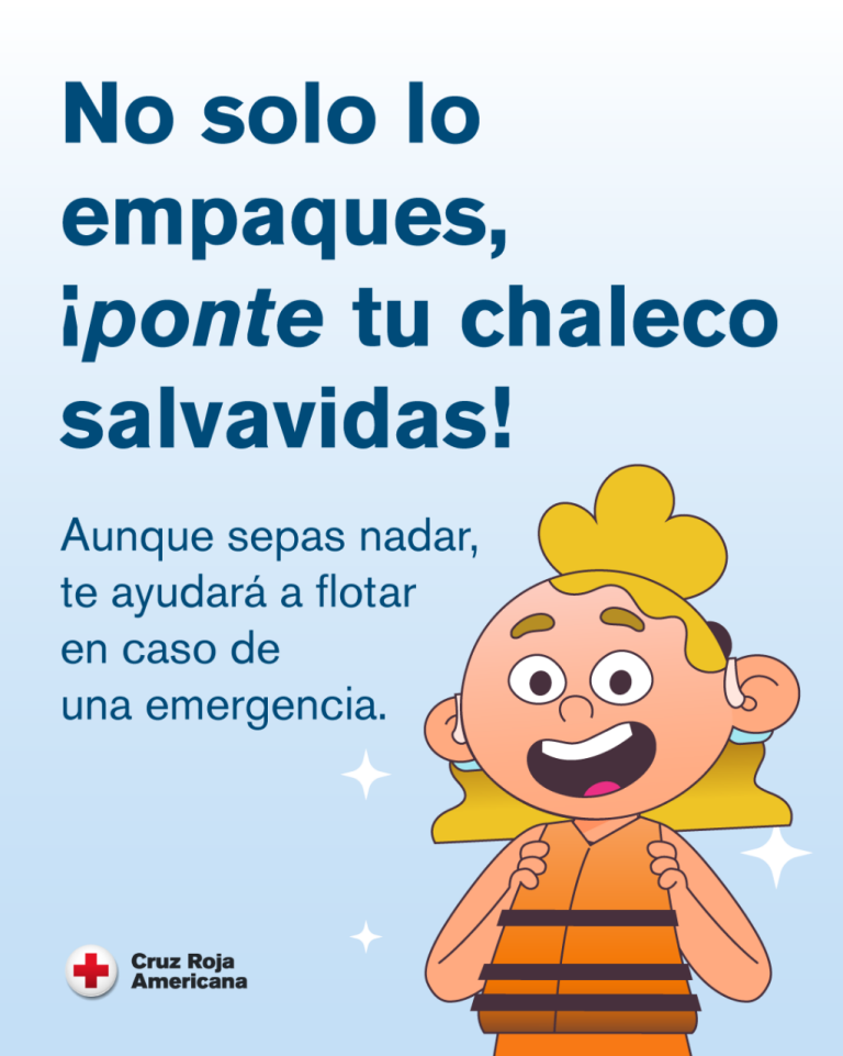 gráfico que indica que debe usar su chaleco salvavidas