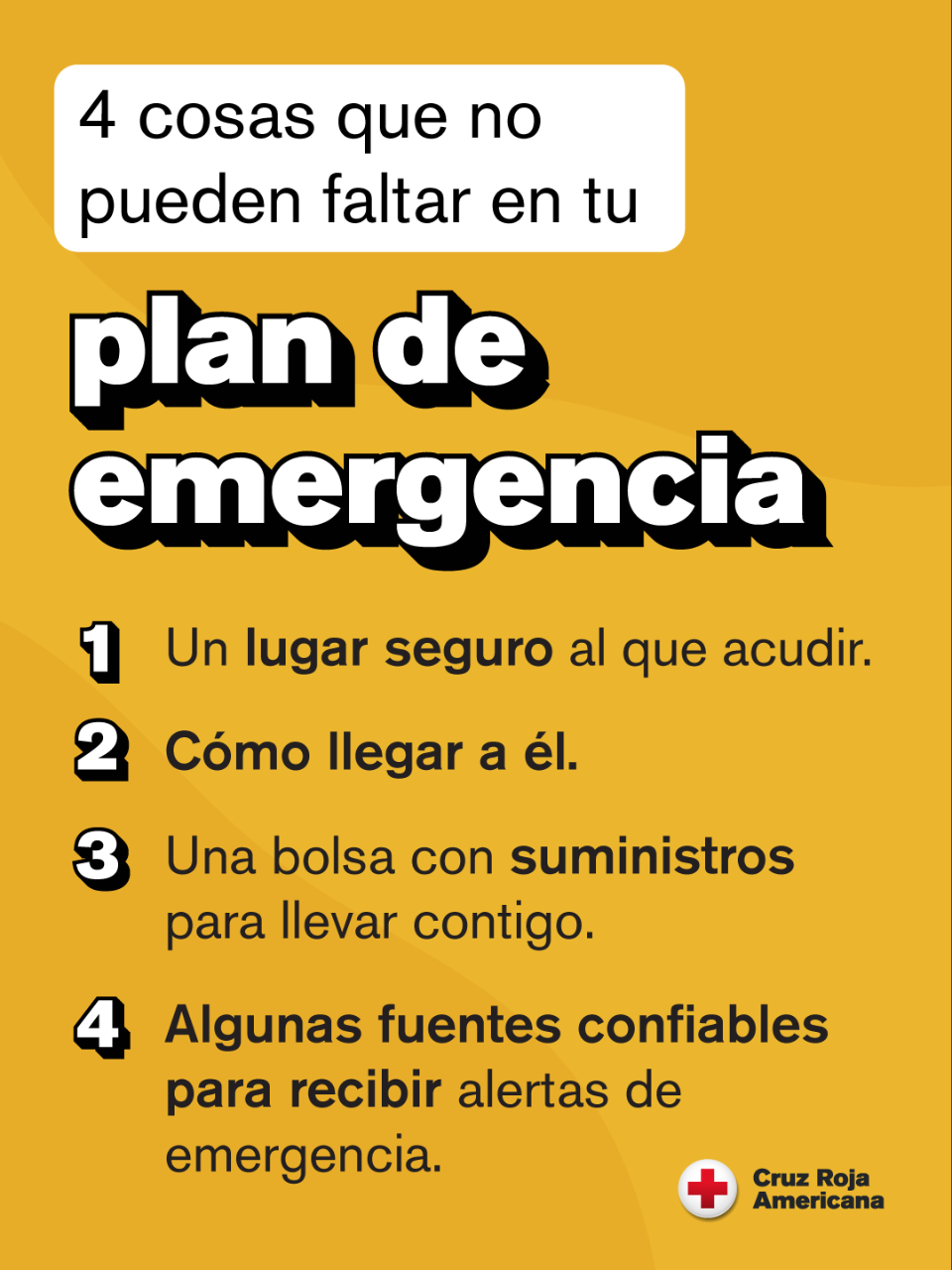 Gráfico que muestra lo indispensable para un plan de emergencia